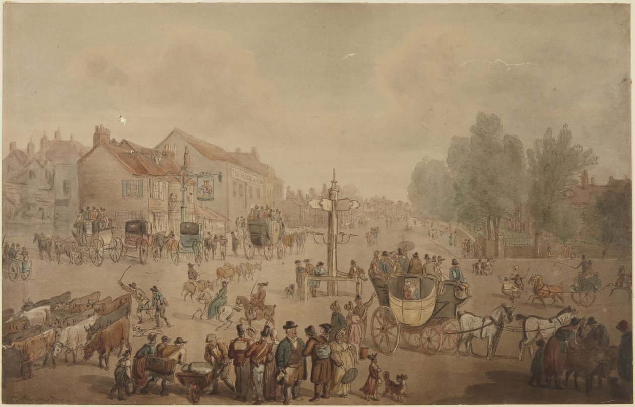 Elephant and Castle Inn, Newington de Thomas Rowlandson