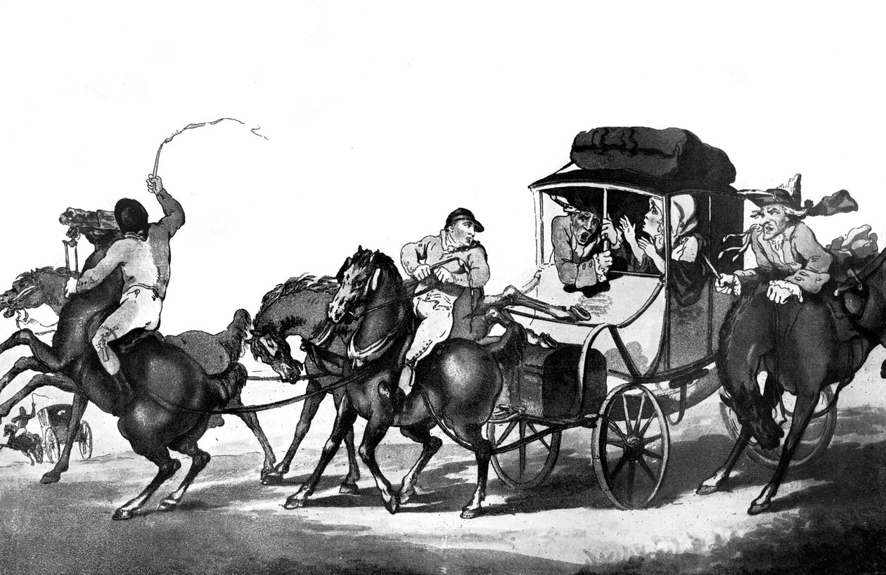 Viagem em inglês, ou o primeiro estágio de Dover, 1785. de Thomas Rowlandson