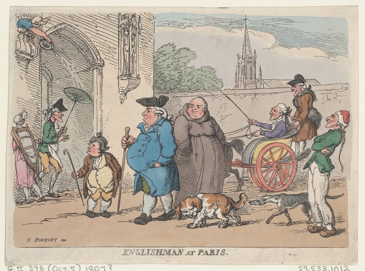 Inglês em Paris, 1807 ., 1807 . de Thomas Rowlandson