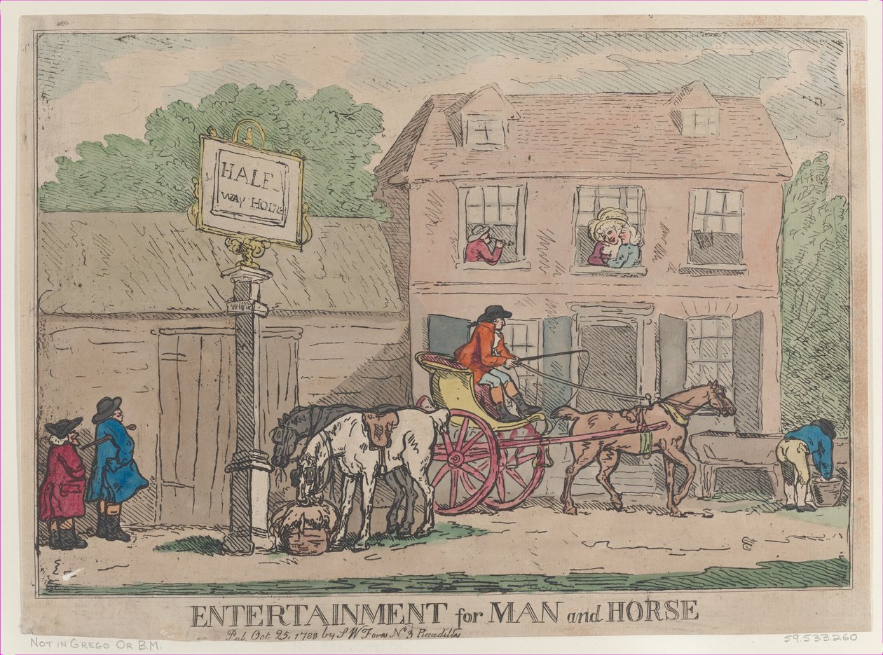 Entretenimento para homem e cavalo, 25 de outubro de 1788., 25 de outubro de 1788. de Thomas Rowlandson