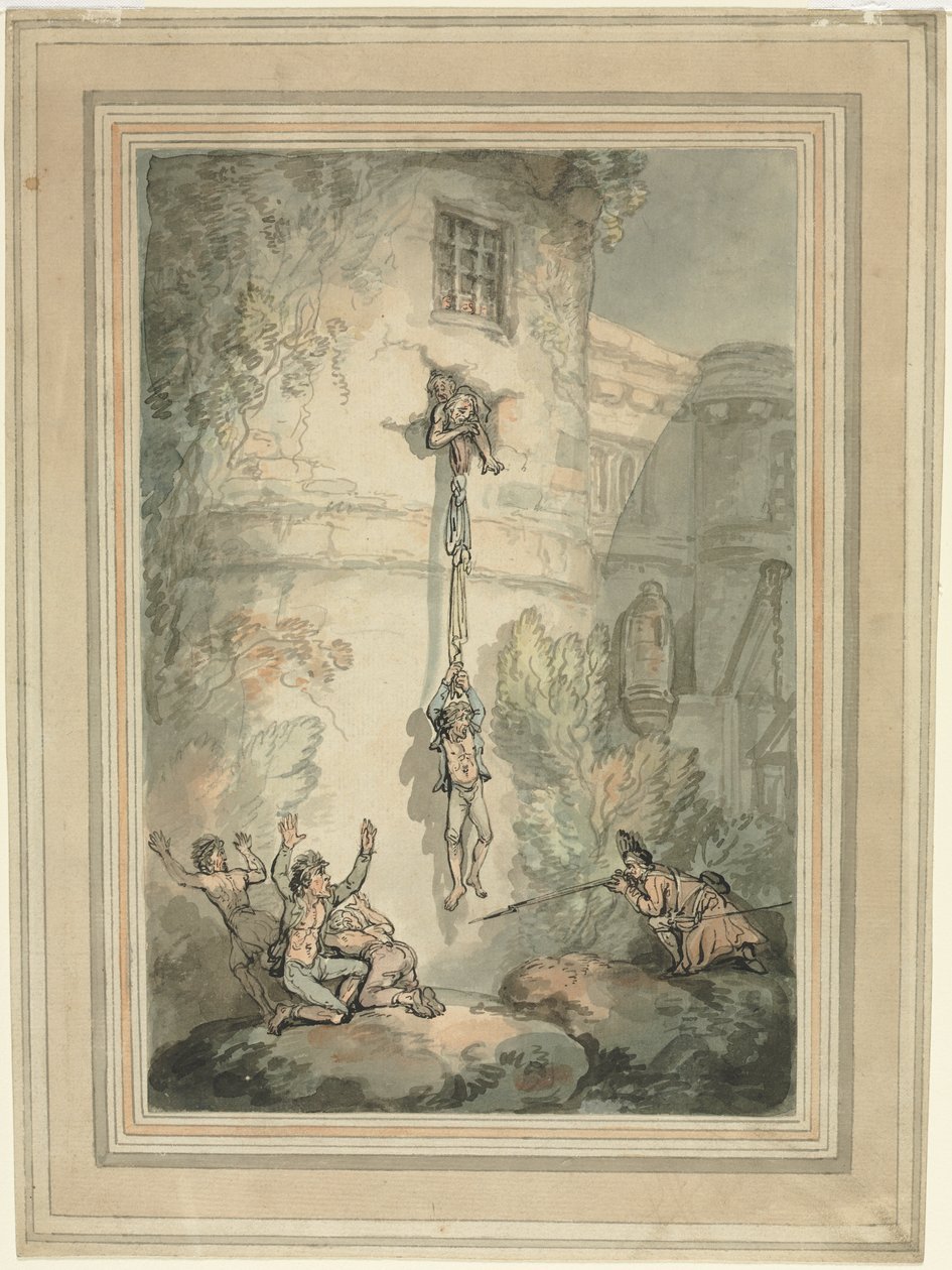 Fuga de prisioneiros franceses de Thomas Rowlandson