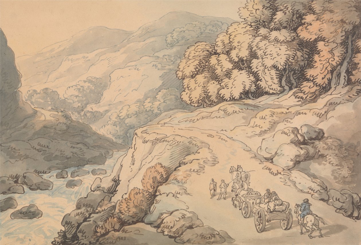 Cascatas do rio Conwy, Norte de Gales de Thomas Rowlandson