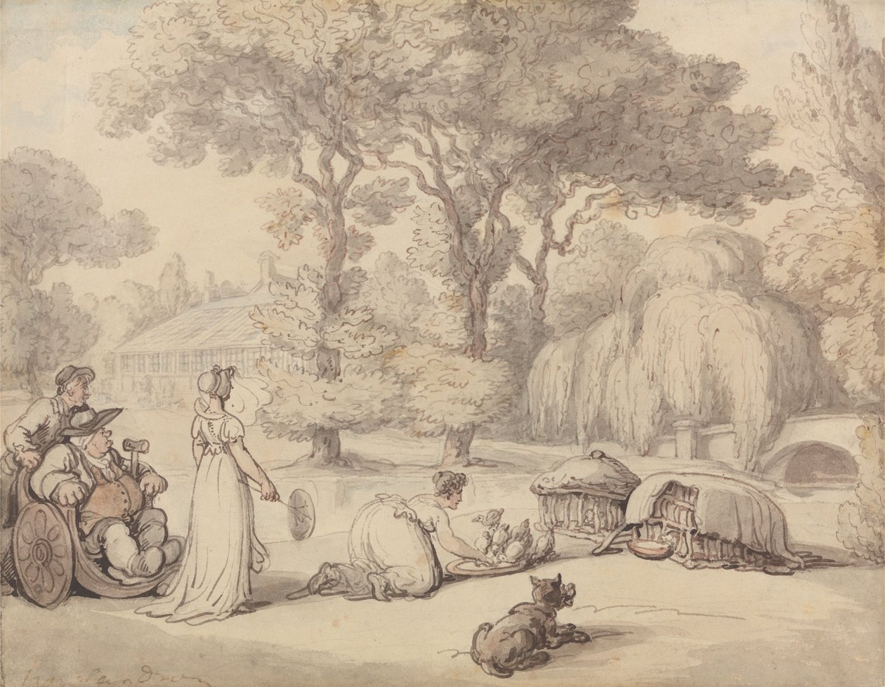 Alimentar os patinhos de Thomas Rowlandson