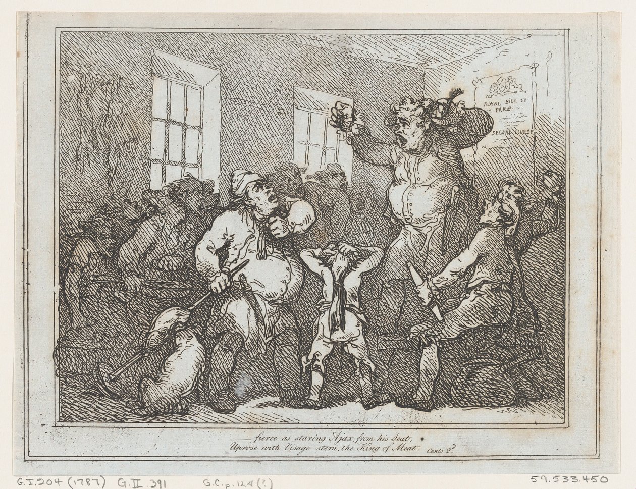 Feroz como olhar Ajax deste assento..., 1787., 1787. de Thomas Rowlandson