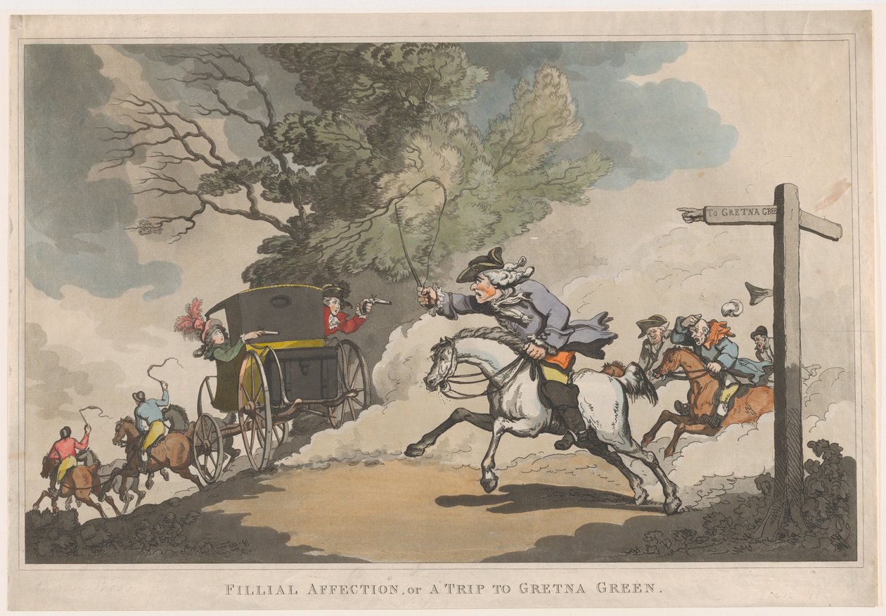 O Afeto Filial, ou uma Viagem a Gretna Green de Thomas Rowlandson
