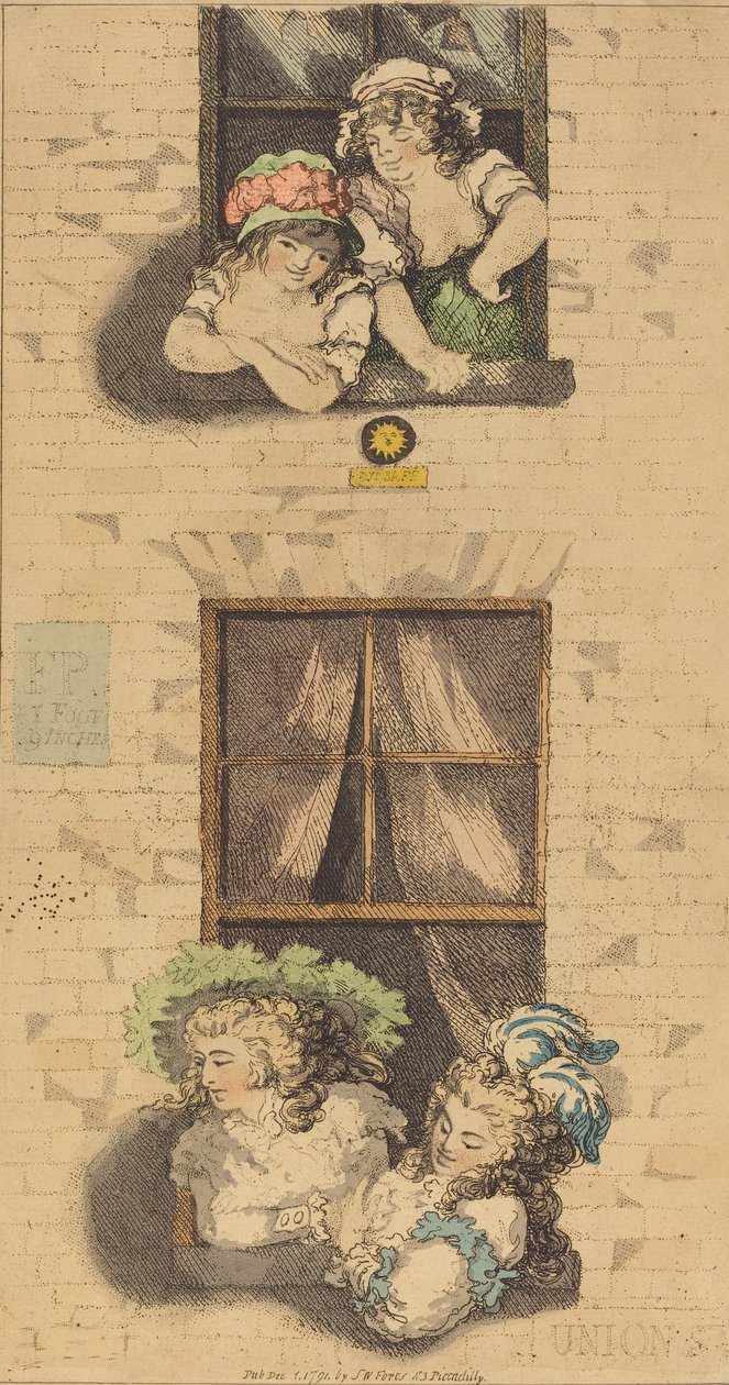 Primeiro e Segundo Andares, publicado em 1791. de Thomas Rowlandson