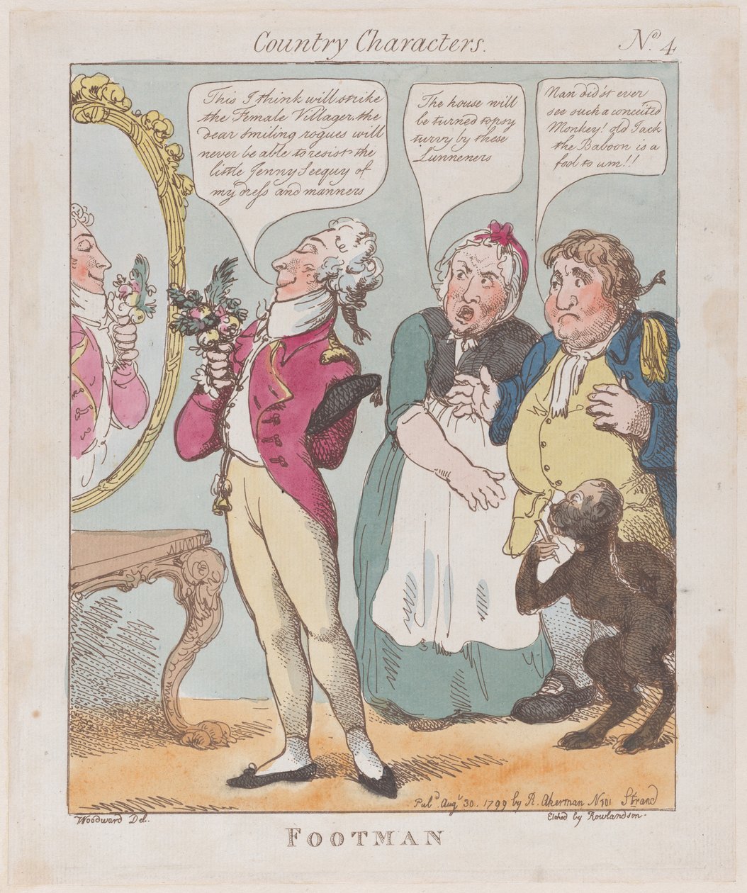 Footman, 30 de agosto de 1799., 30 de agosto de 1799. de Thomas Rowlandson