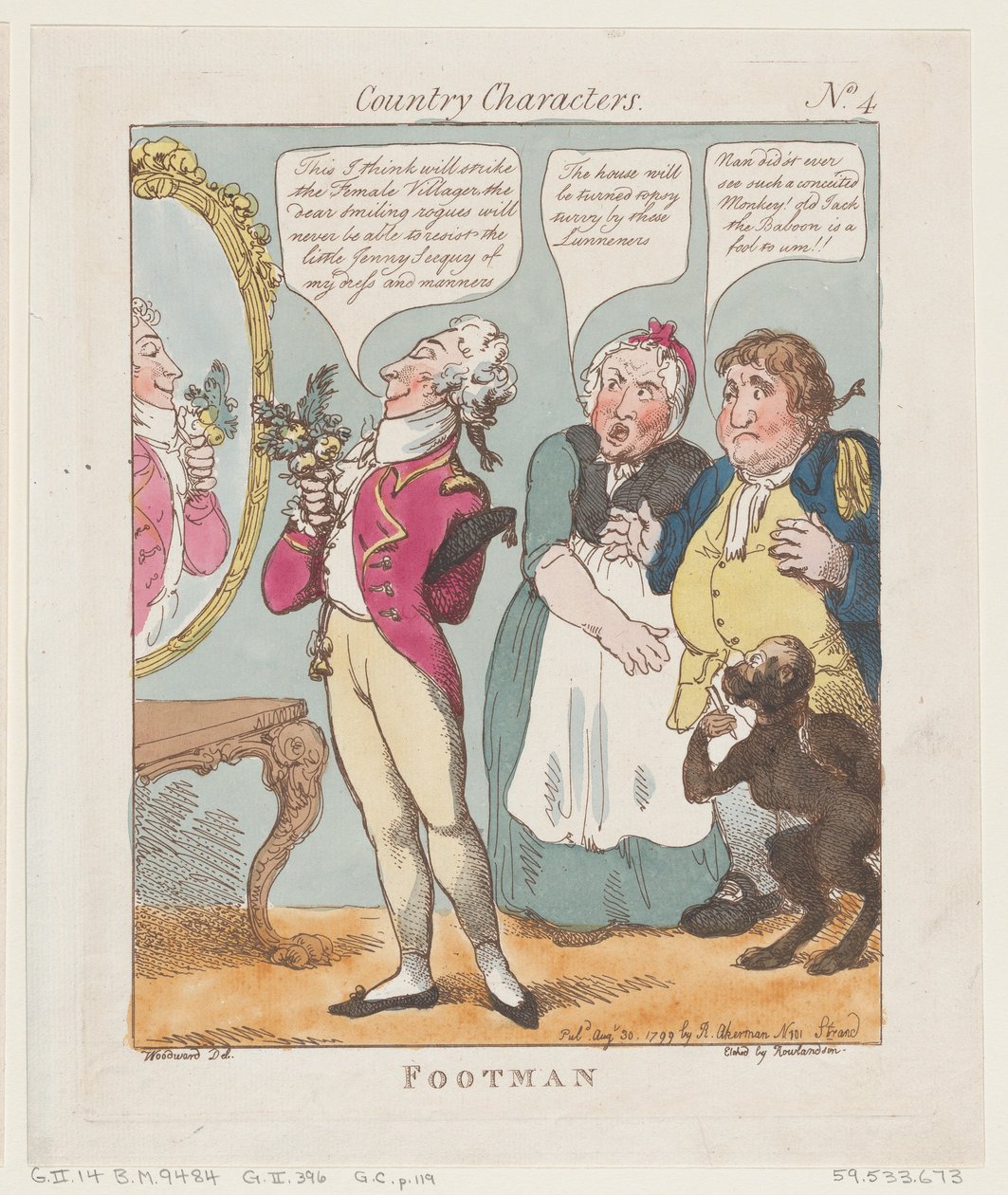 Footman, 30 de agosto de 1799., 30 de agosto de 1799. de Thomas Rowlandson