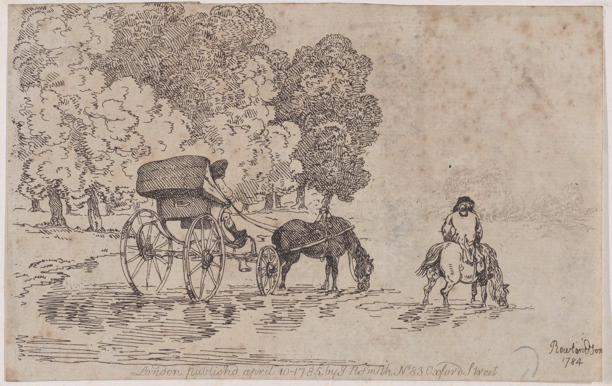 Four Wheel Chaise, 10 de Abril de 1785., 10 de Abril de 1785. de Thomas Rowlandson