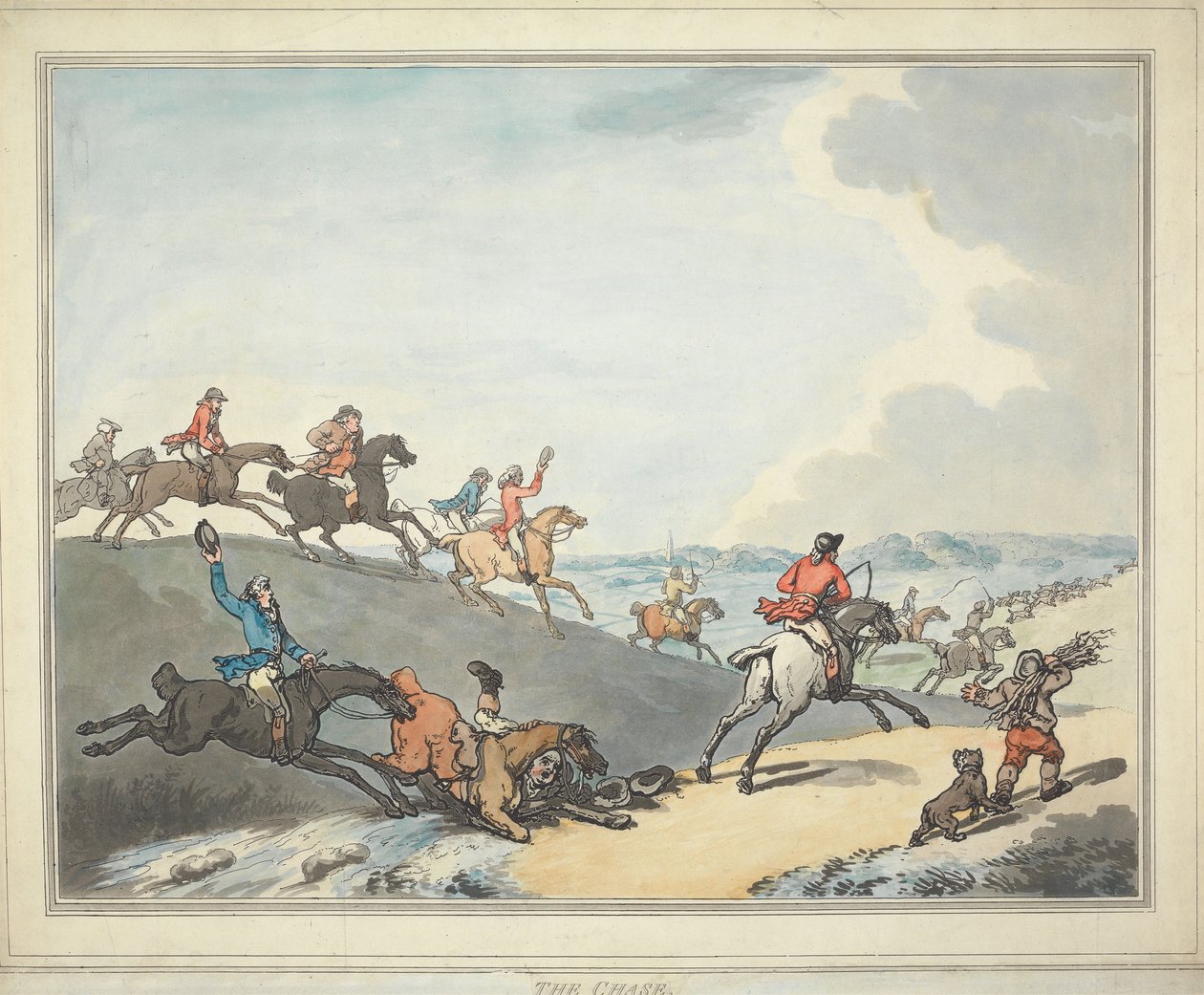 Caça à raposa [conjunto de seis]:   2. A perseguição de Thomas Rowlandson