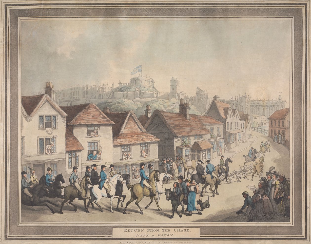 Caça à raposa [conjunto de quatro]:  4. Regresso da caçada. / Cena em Eaton de Thomas Rowlandson
