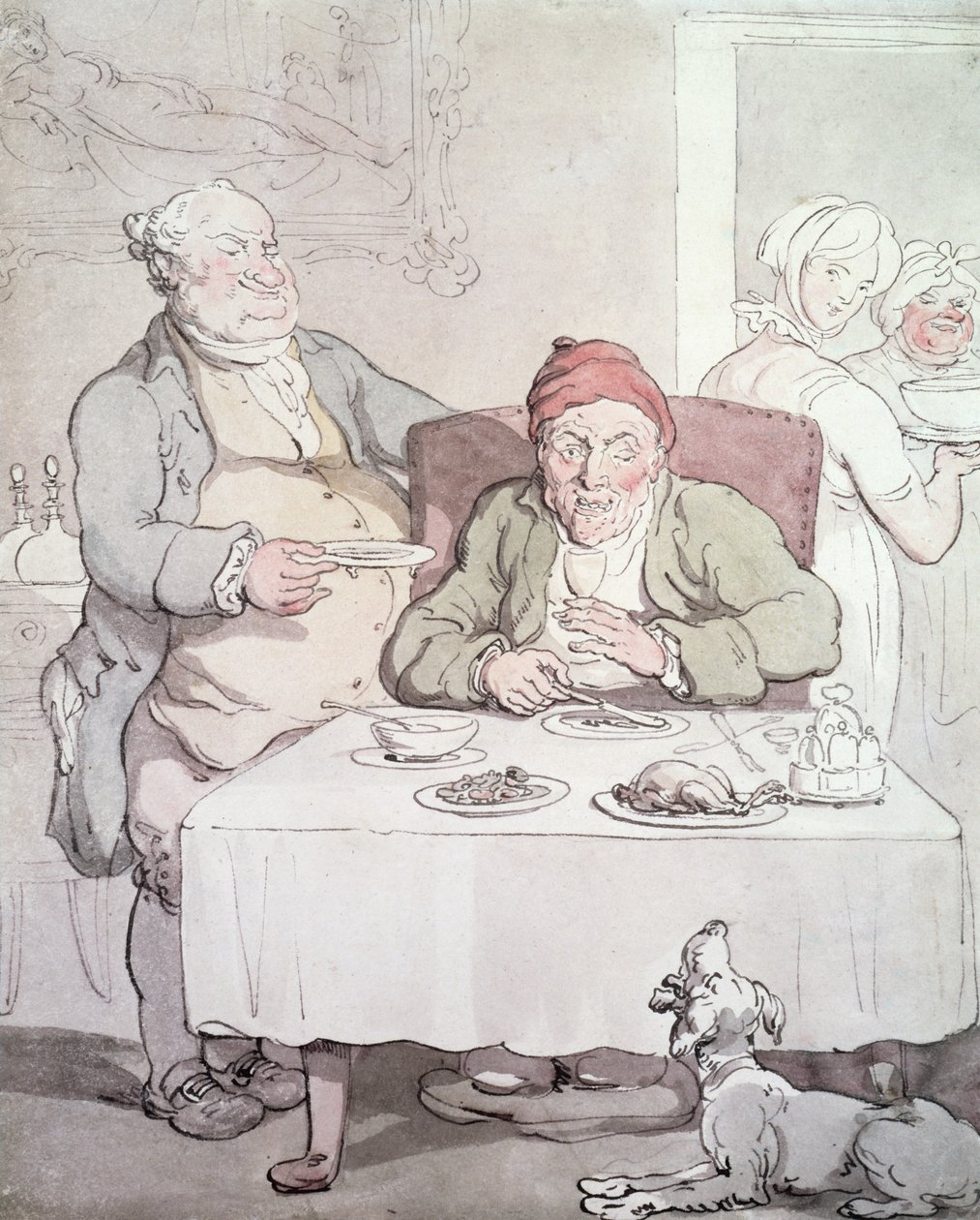 Gula (caneta e wc no papel) de Thomas Rowlandson