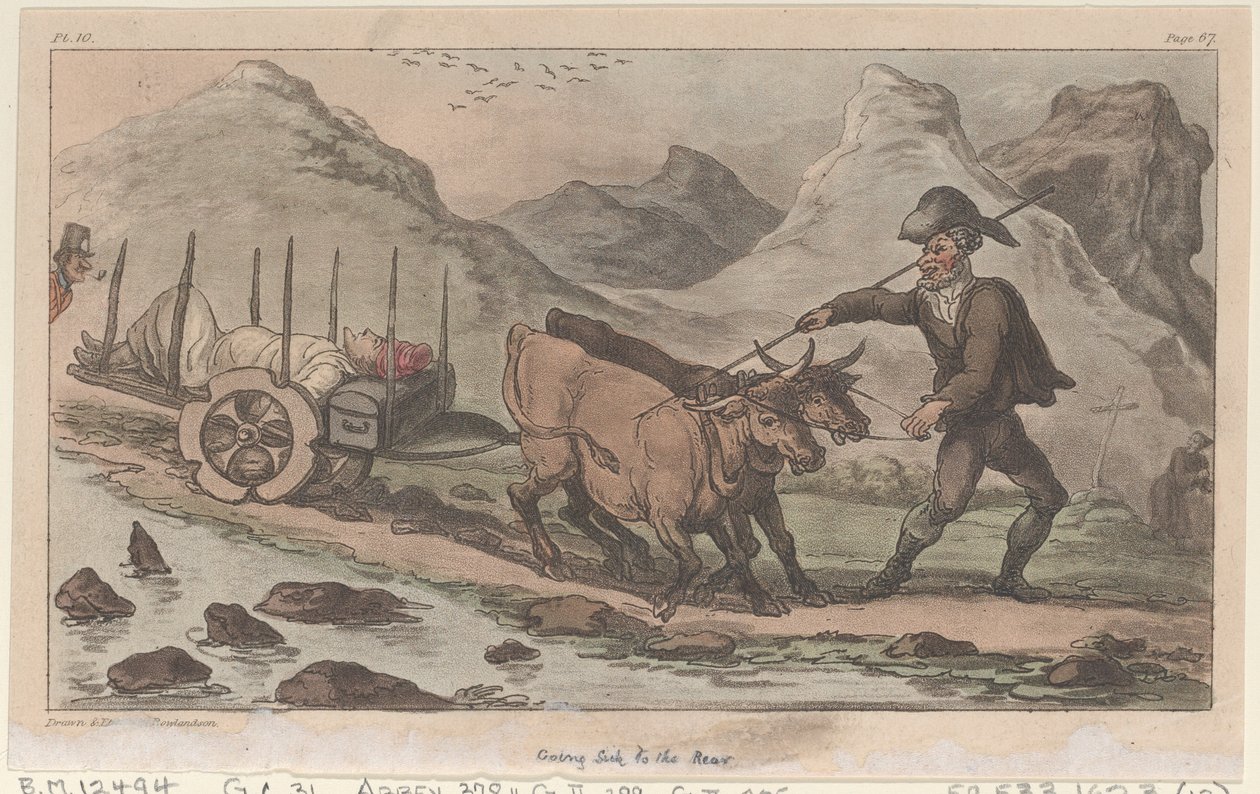 Ficando doente para trás, de The Military Adventures of Johnny Newcome, 1815., 1815. de Thomas Rowlandson