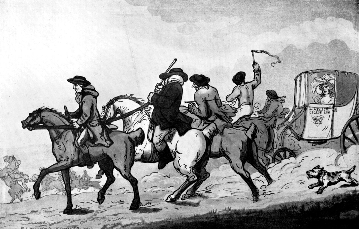 Indo para as corridas, final do século XVIII. de Thomas Rowlandson