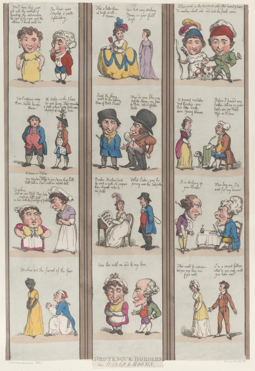 Grotesque Borders for Rooms and Halls, [1800], reimpressão., [1800], reimpressão. de Thomas Rowlandson