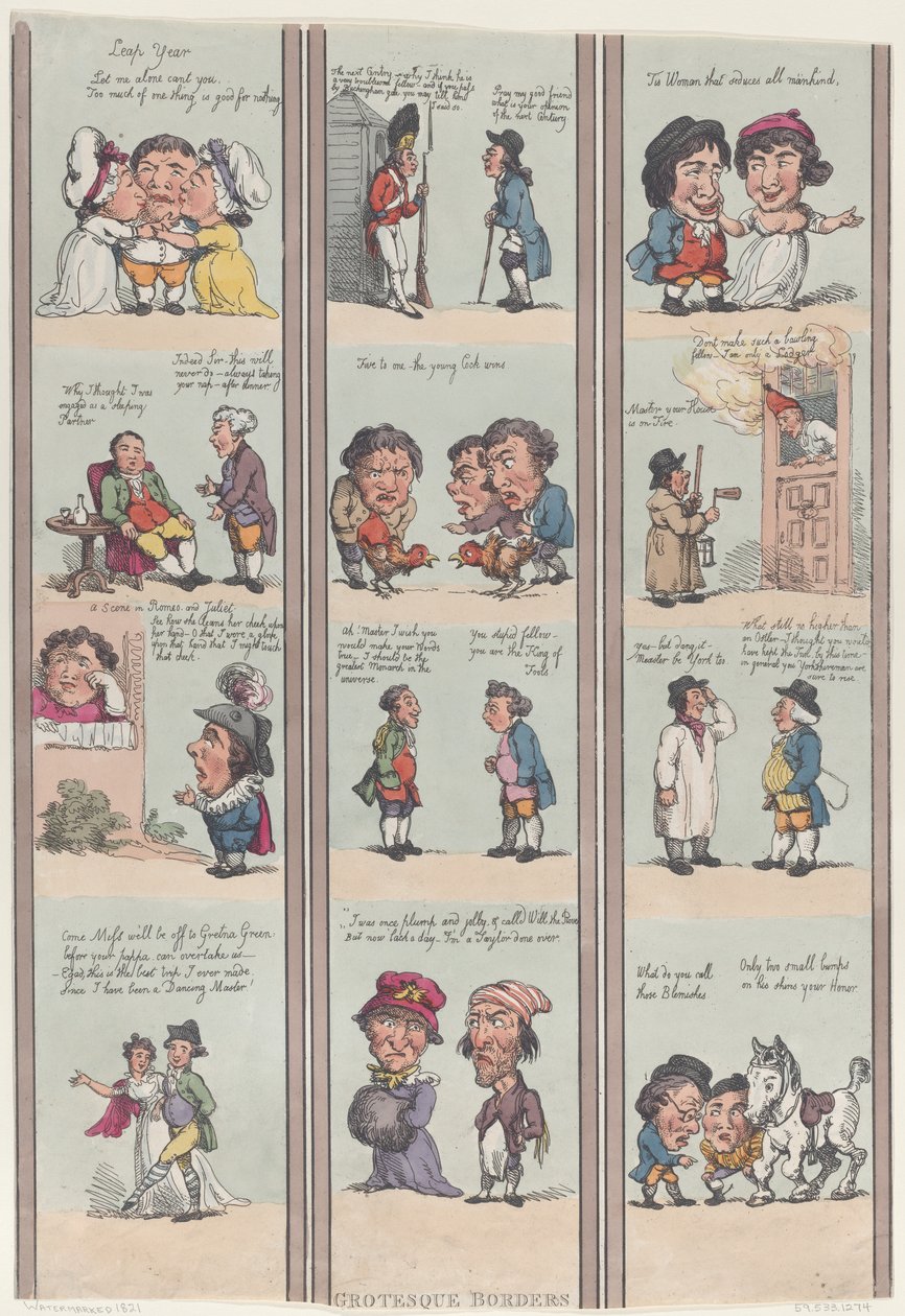 Grotesque Borders for Rooms and Halls, [1800], reimpressão., [1800], reimpressão. de Thomas Rowlandson