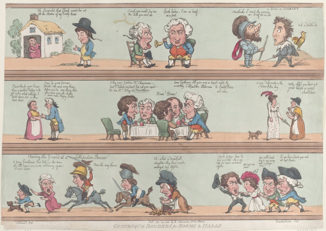 Grotesque Borders for Rooms & Halls, [20 de Novembro de 1800], reimpressão, [20 de Novembro de 1800], reimpressão. de Thomas Rowlandson
