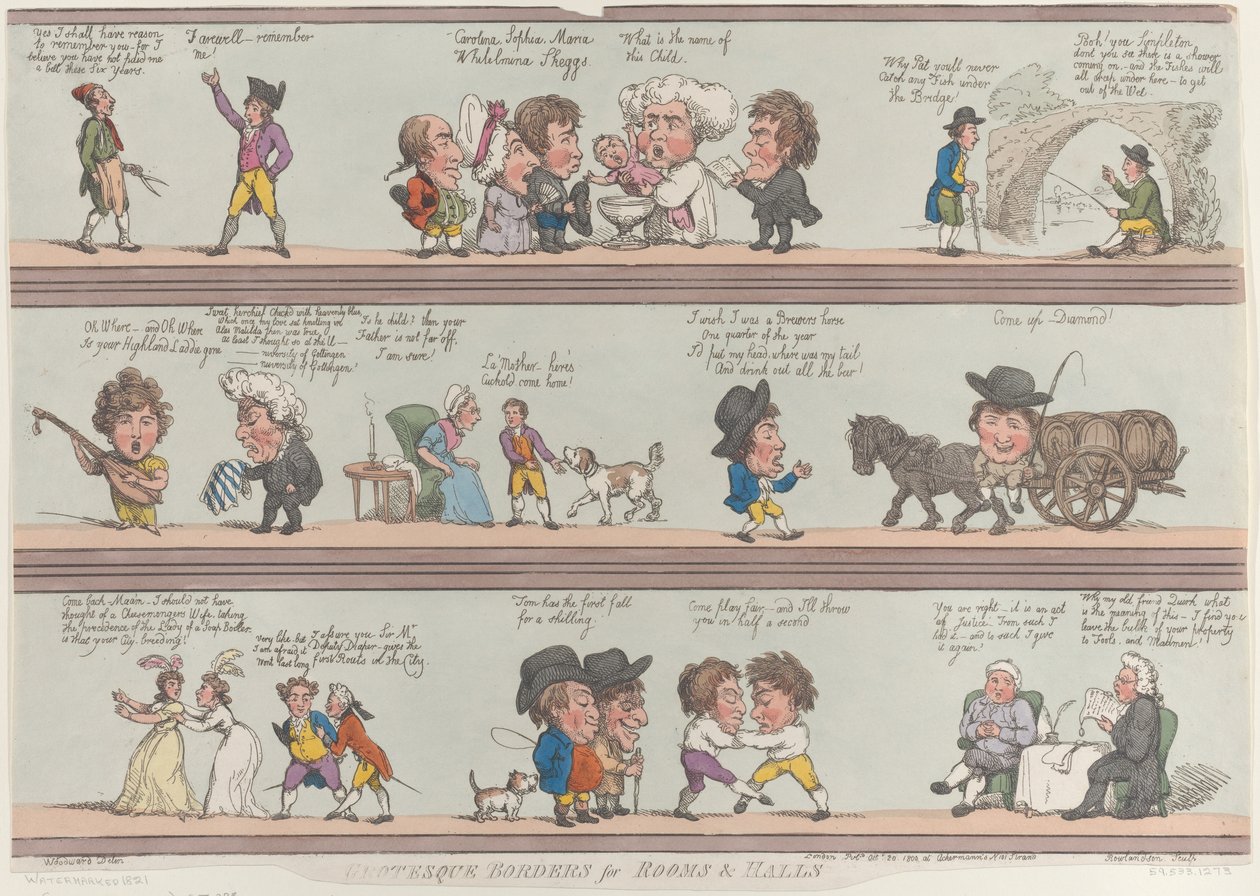 Grotesque Borders for Rooms and Halls, [20 de outubro de 1800], reimpressão., [20 de outubro de 1800], reimpressão. de Thomas Rowlandson