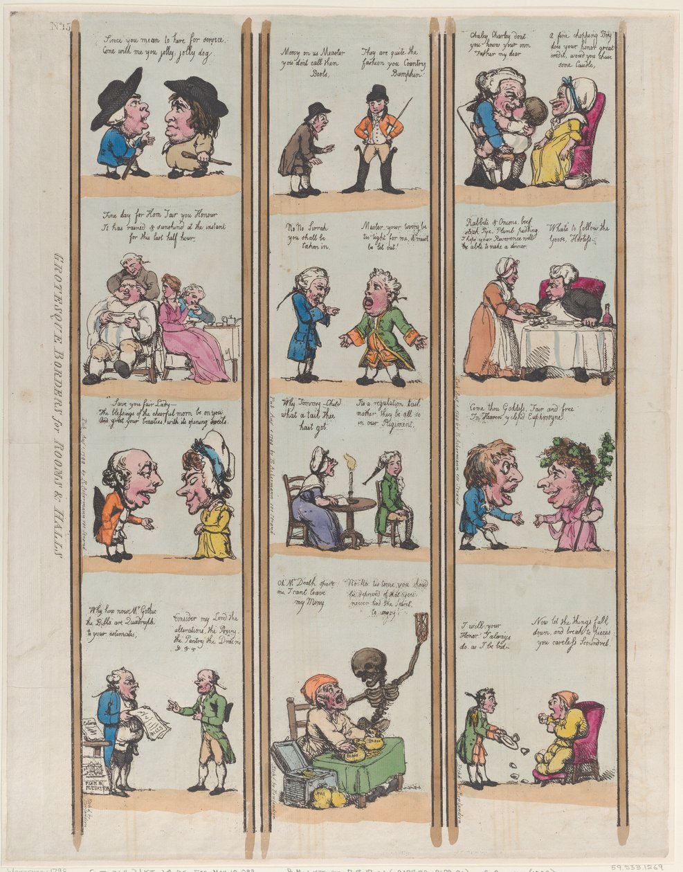 Bordas grotescas para salas e salões, placa 15, 1799., 1799. de Thomas Rowlandson