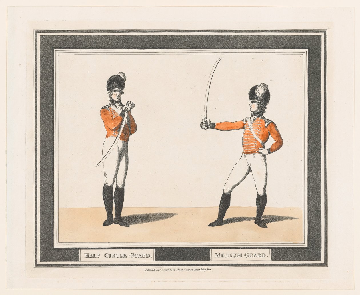 Guarda Meia Círculo, Guarda Média, 1º de setembro de 1798., 1º de setembro de 1798. de Thomas Rowlandson