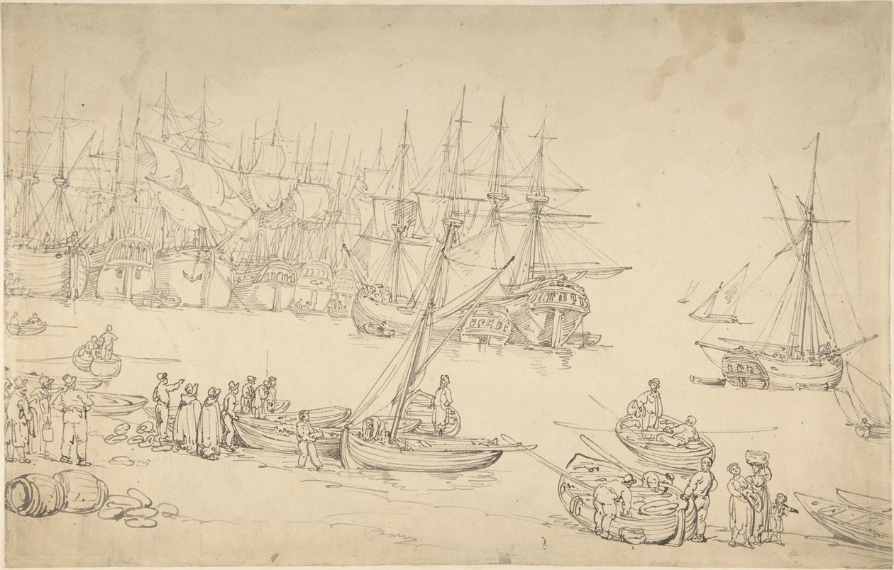 Cena do porto de Thomas Rowlandson