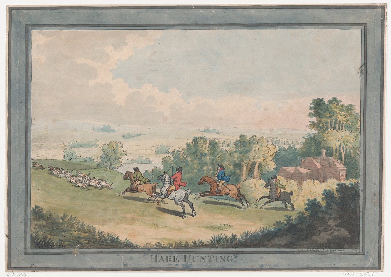 Caça à Lebre, 1 de fevereiro de 1789., 1 de fevereiro de 1789. de Thomas Rowlandson