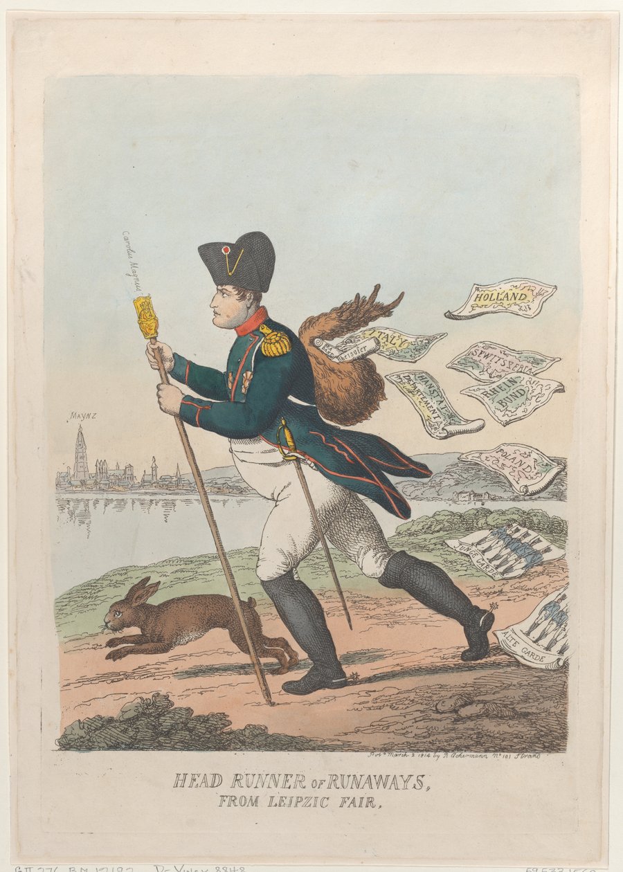 Head Runner ou Runaways from the Leipzic Fair, 2 de março de 1814., 2 de março de 1814. de Thomas Rowlandson