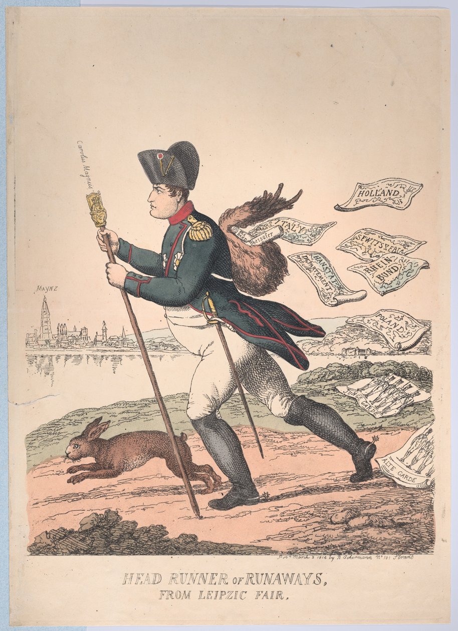 Head Runner ou Runaways from the Leipzic Fair, 2 de março de 1814., 2 de março de 1814. de Thomas Rowlandson