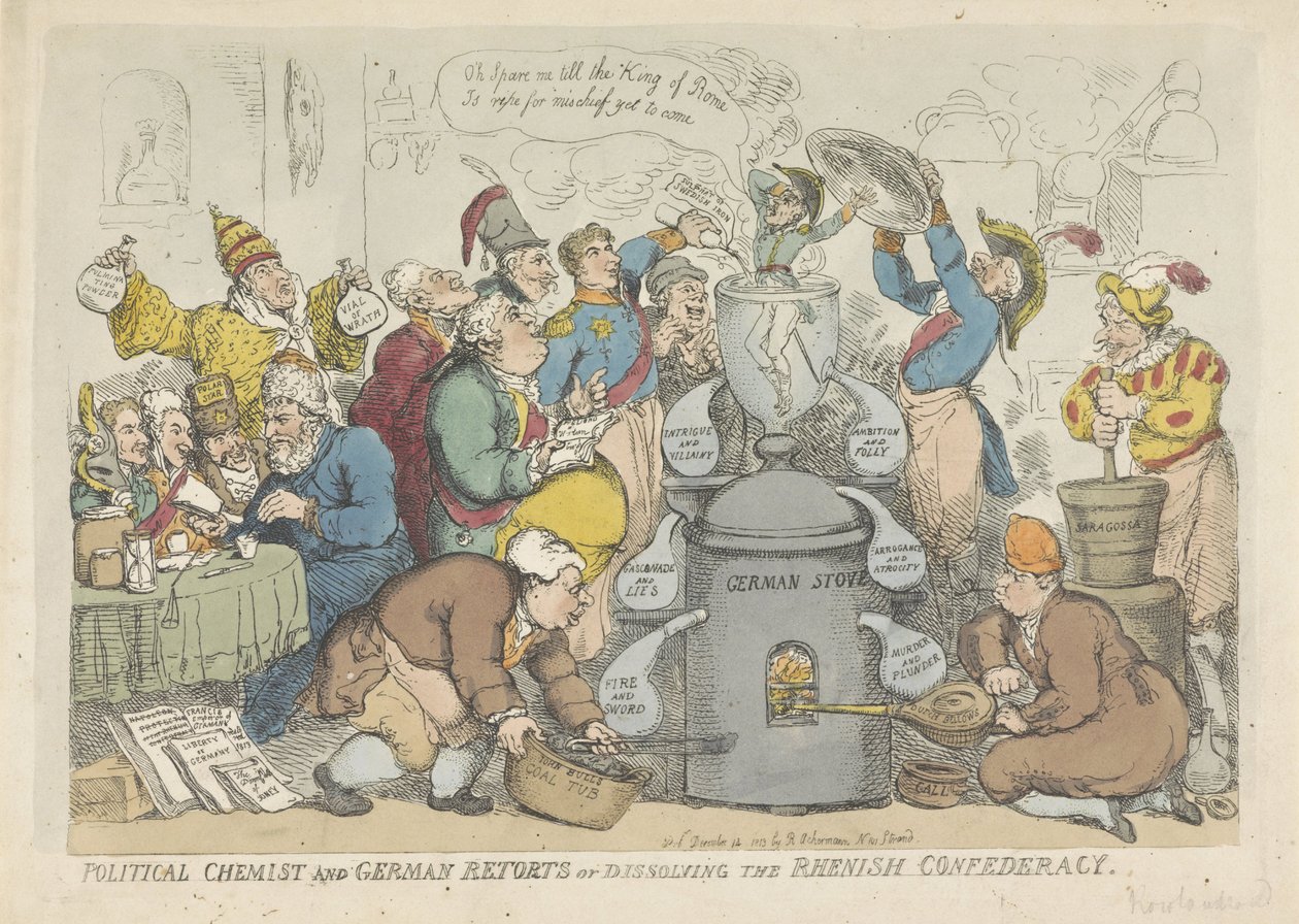 A dissolução da Aliança do Reno, 1813 de Thomas Rowlandson