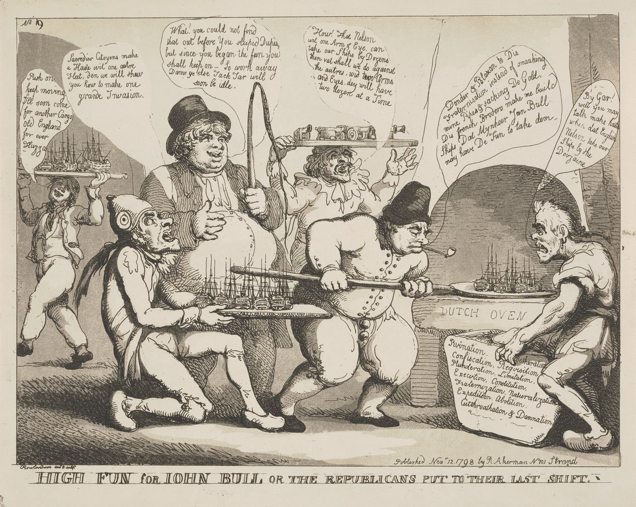 Grande Diversão para o John Bull ou os Republicanos na sua Última Manobra de Thomas Rowlandson