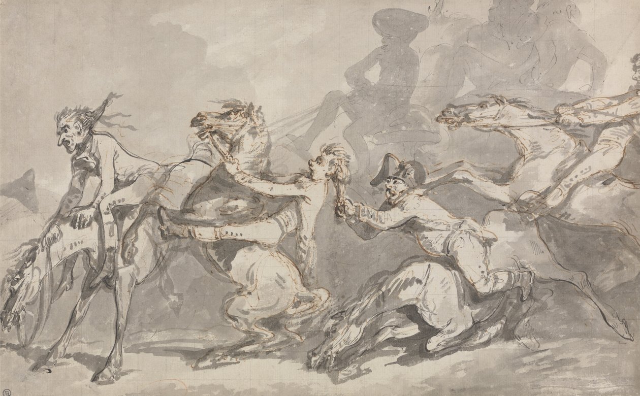 Cavaleiros em colisão de Thomas Rowlandson