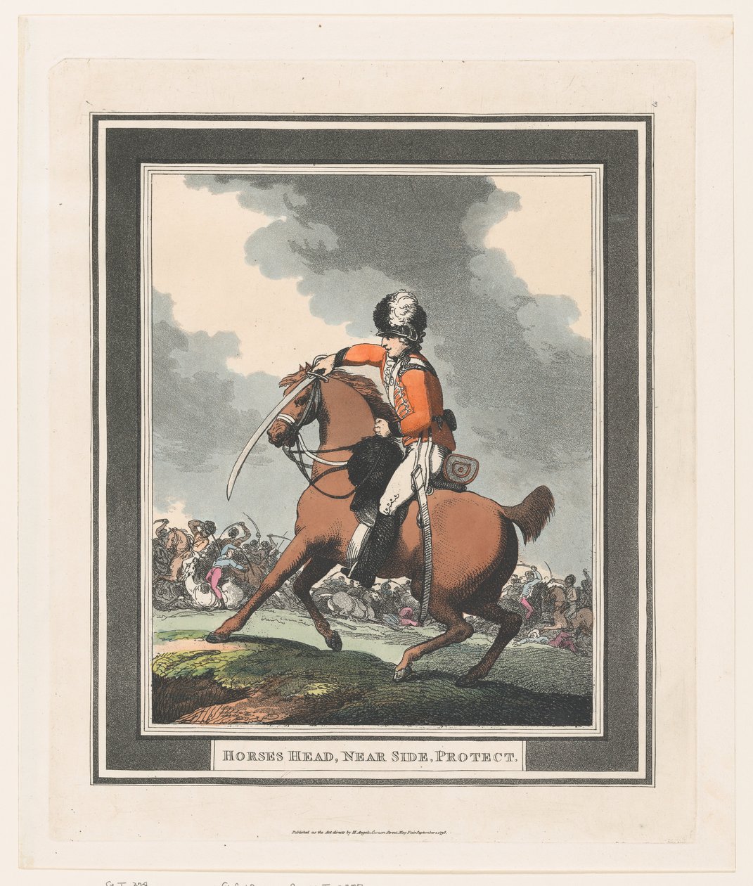Horses Head, Near Side, Protect, 1 de setembro de 1798., 1 de setembro de 1798. de Thomas Rowlandson