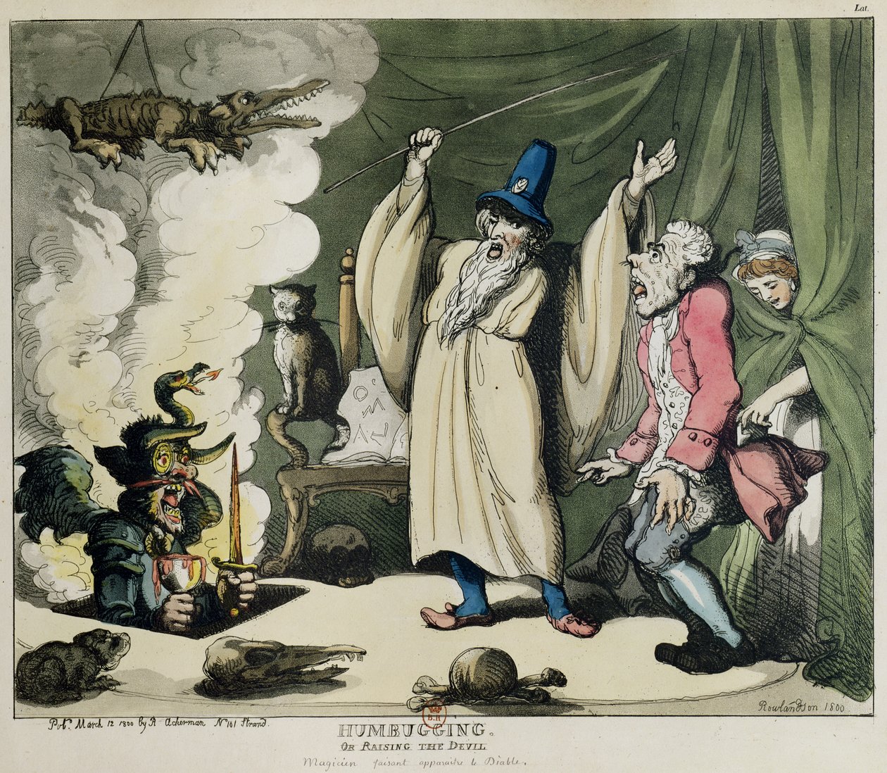 Farsa ou Raising the Devil, 1800 (cor lito) de Thomas Rowlandson