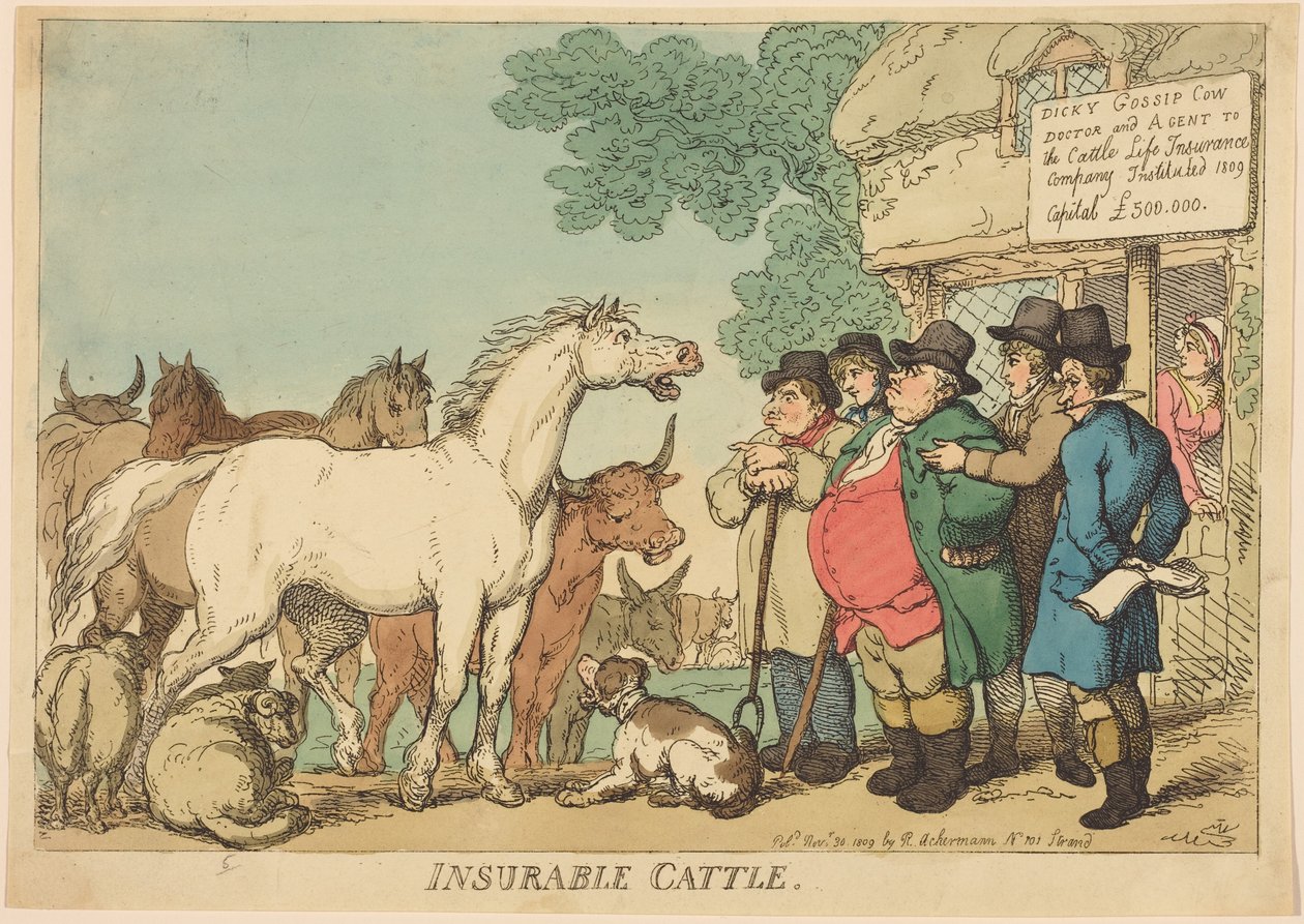 Gado segurável de Thomas Rowlandson