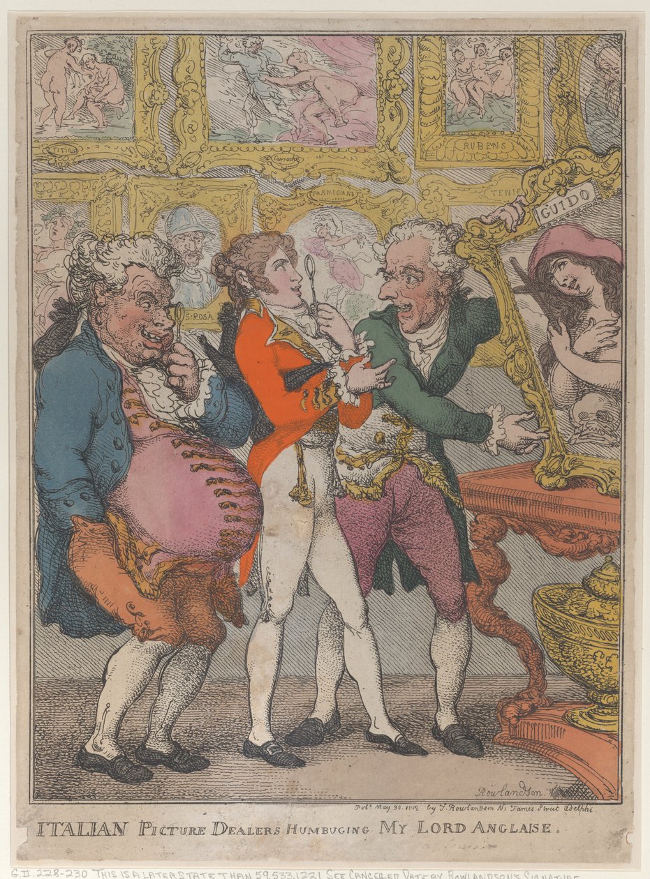 Traficantes italianos de fotos enganando meu senhor Anglaise, 30 de maio de 1812., 30 de maio de 1812. de Thomas Rowlandson