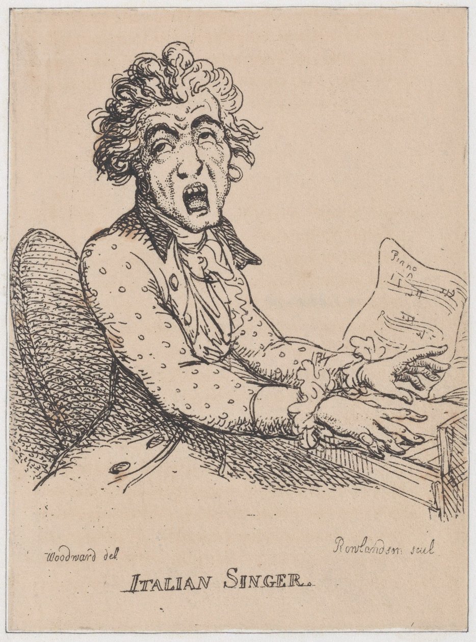Cantor italiano, abril de 1808., abril de 1808. de Thomas Rowlandson