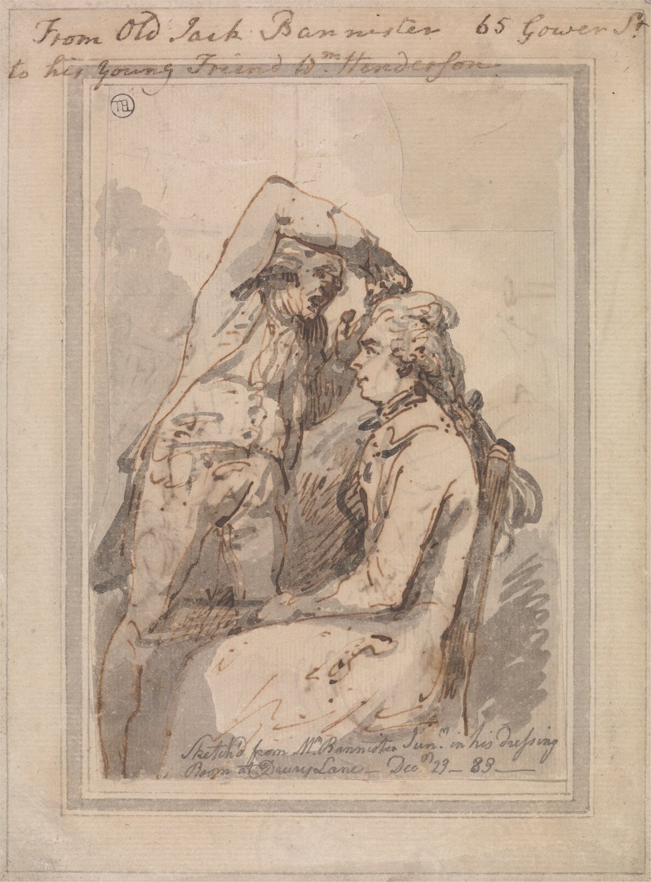Jack Bannister no seu camarim de Thomas Rowlandson