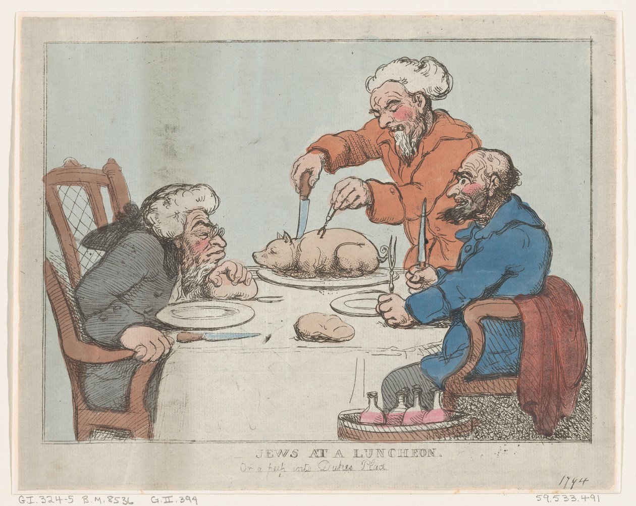 Judeus num almoço de Thomas Rowlandson