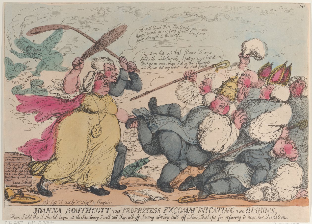Joanna Southcott the Prophetess Excomunicating the Bishops, 20 de setembro de 1814, 20 de setembro de 1814 de Thomas Rowlandson