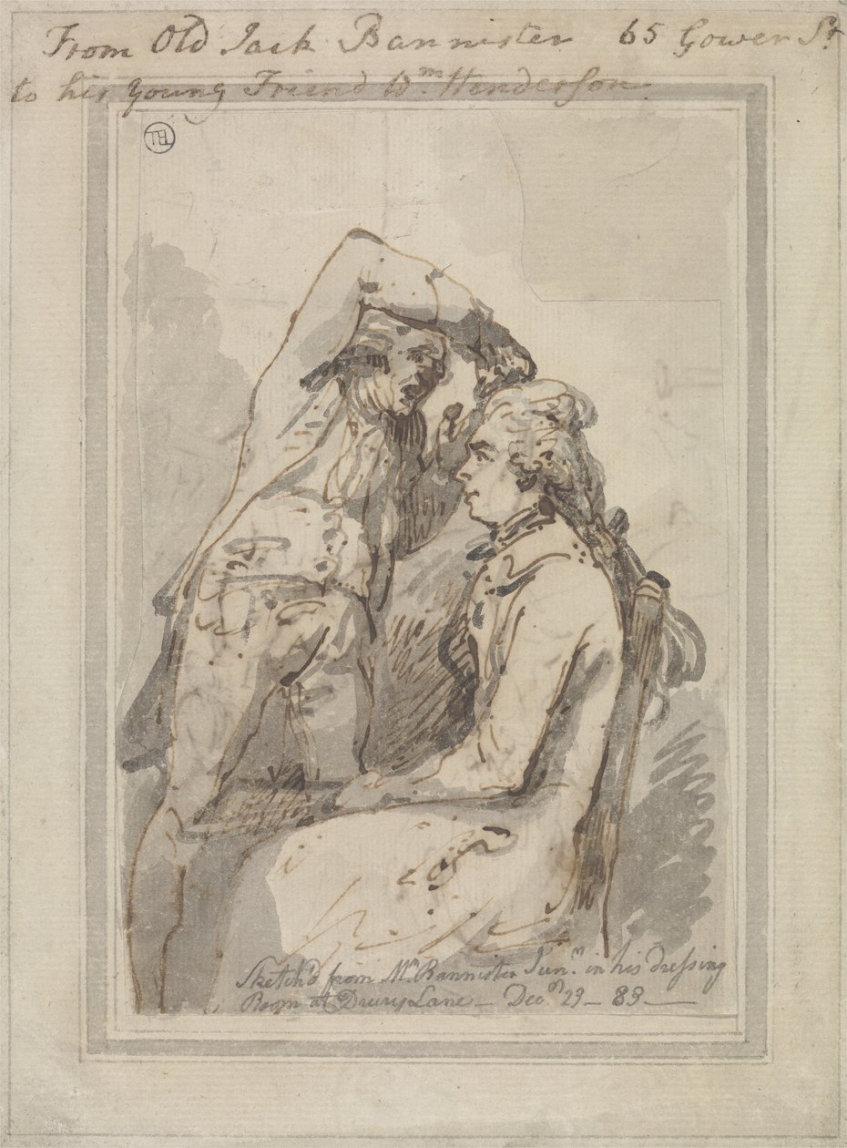 John Bannister em seu camarim em Drury Lane de Thomas Rowlandson