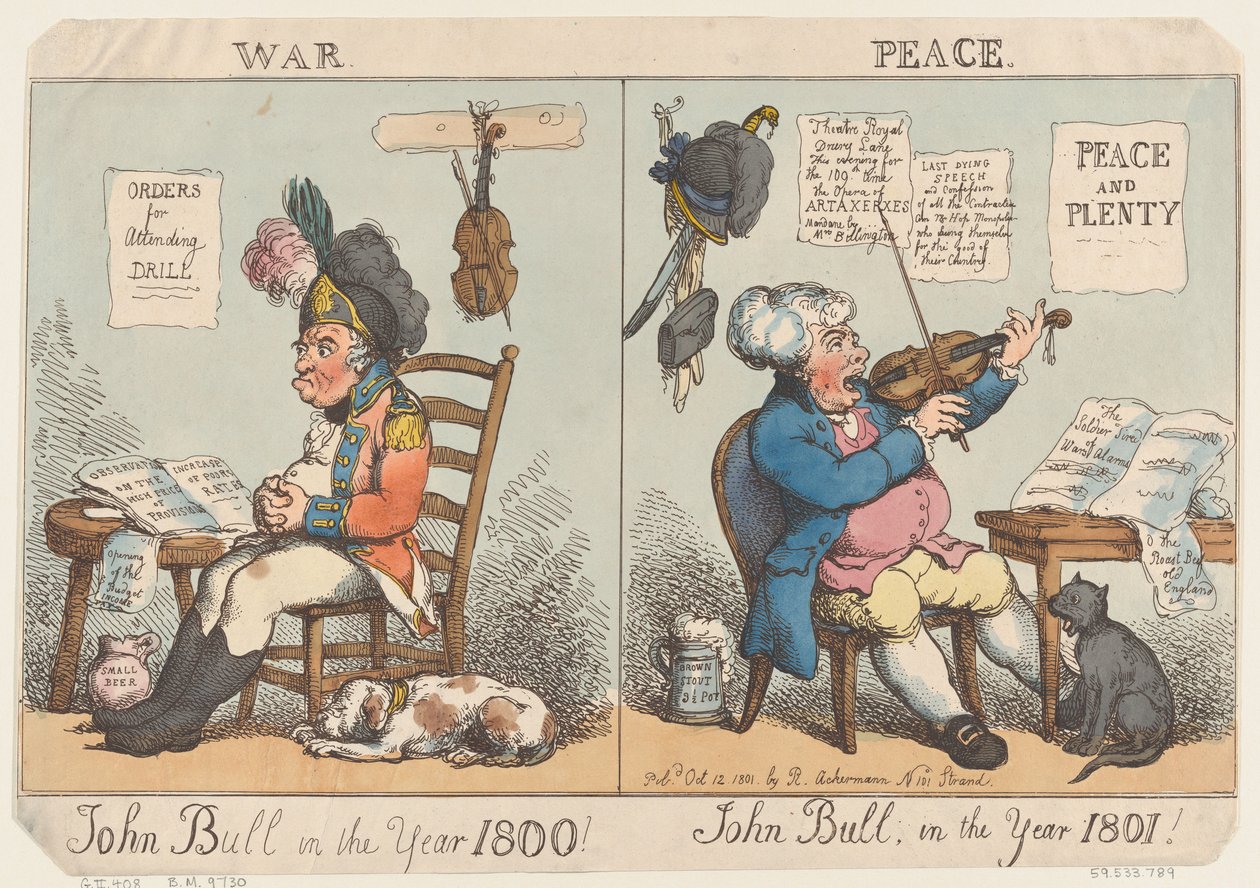 John Bull no ano de 1800! John Bull no ano de 1801!, 12 de outubro de 1801., 12 de outubro de 1801. de Thomas Rowlandson