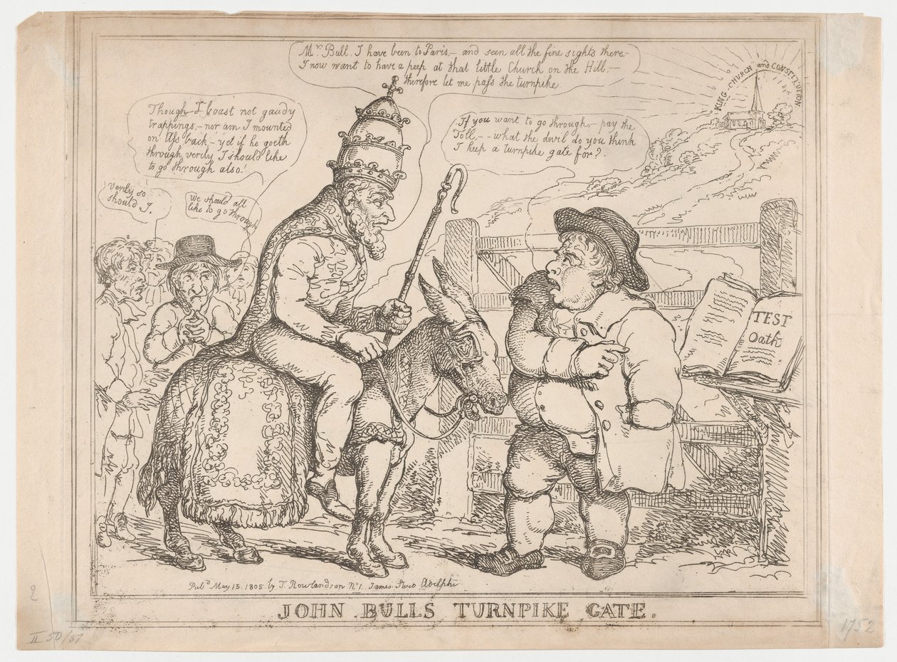 Portão da Autoestrada de John Bull de Thomas Rowlandson