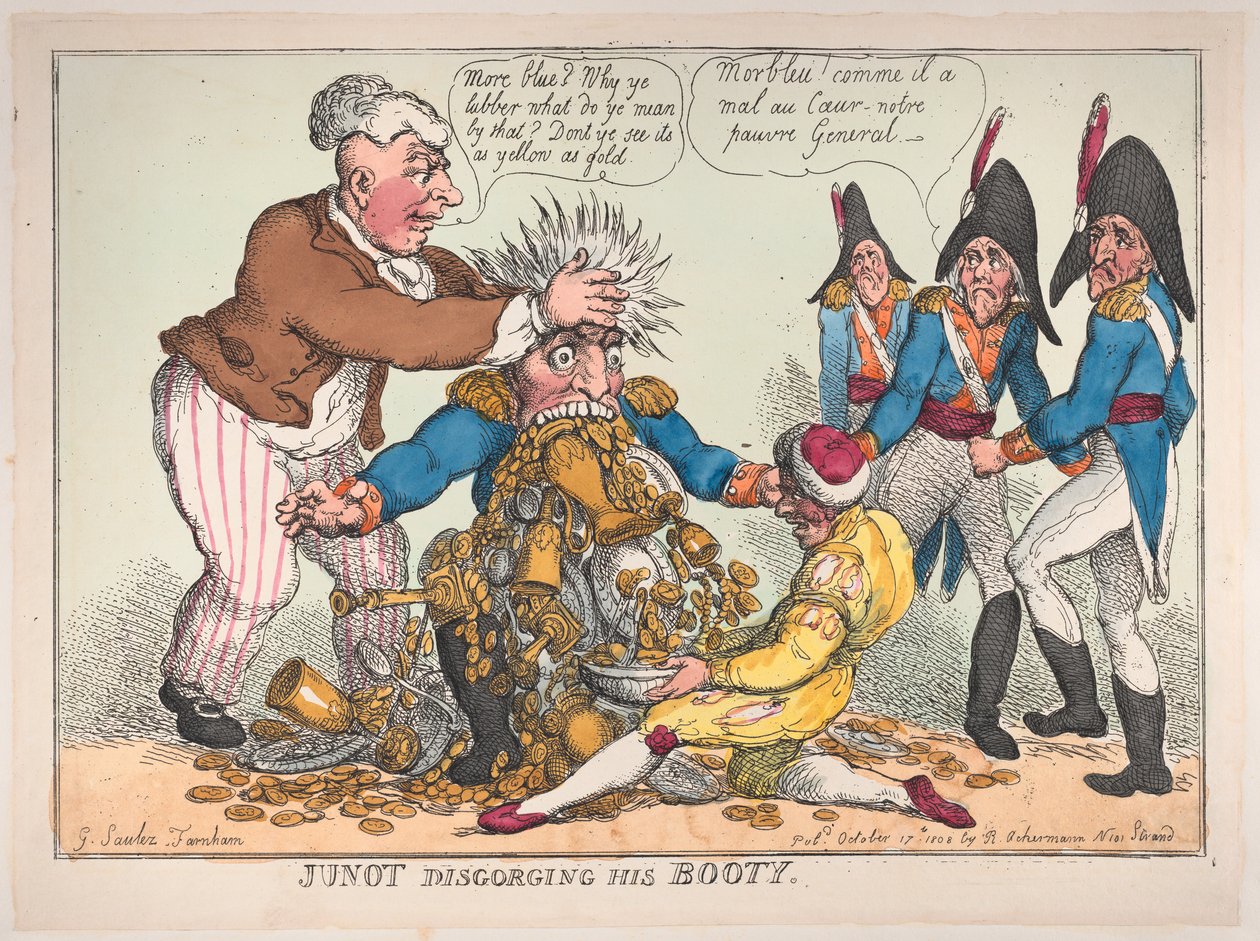 Junot vomitando seu espólio, 17 de outubro de 1808., 17 de outubro de 1808. de Thomas Rowlandson