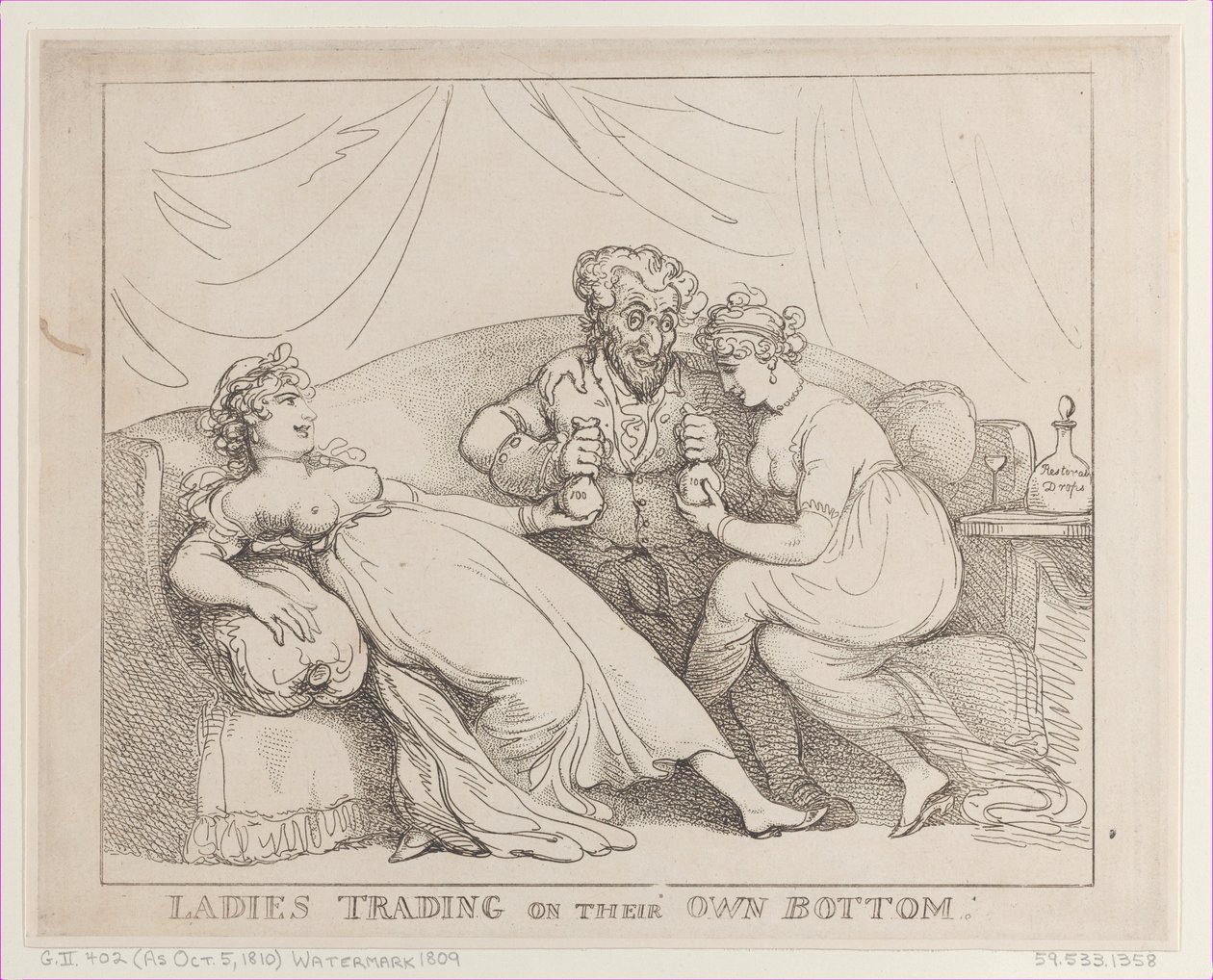 Senhoras negociando por conta própria, 5 de outubro de 1810., 5 de outubro de 1810. de Thomas Rowlandson