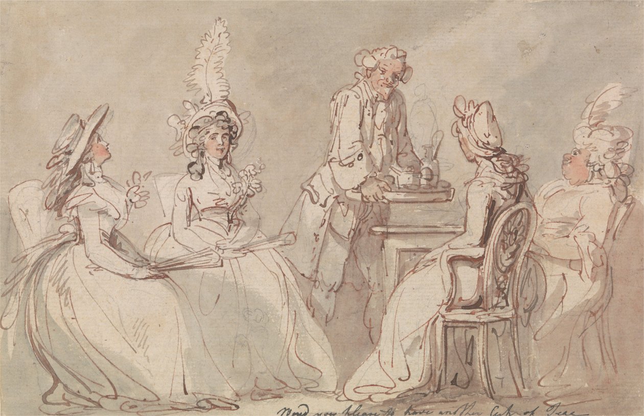 Senhoras a tomar chá de Thomas Rowlandson