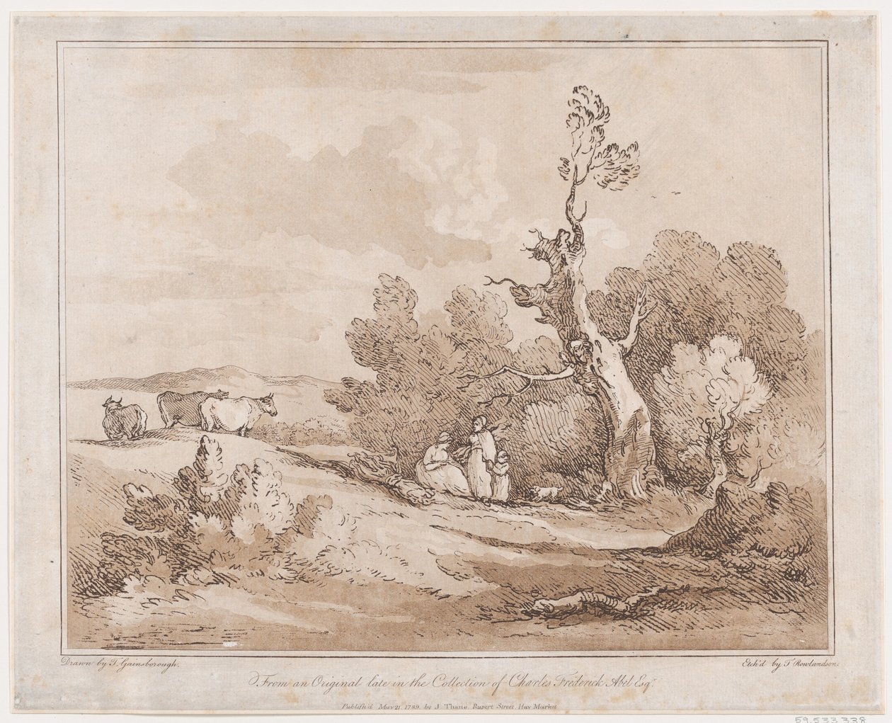 Paisagem com figuras coletando madeira sob árvores retorcidas, 21 de maio de 1789., 21 de maio de 1789. de Thomas Rowlandson