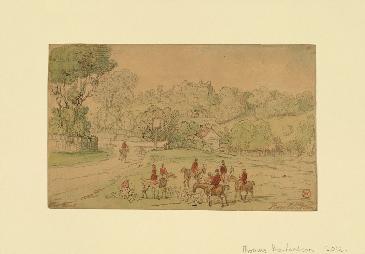 Paisagem com cena de caça de Thomas Rowlandson
