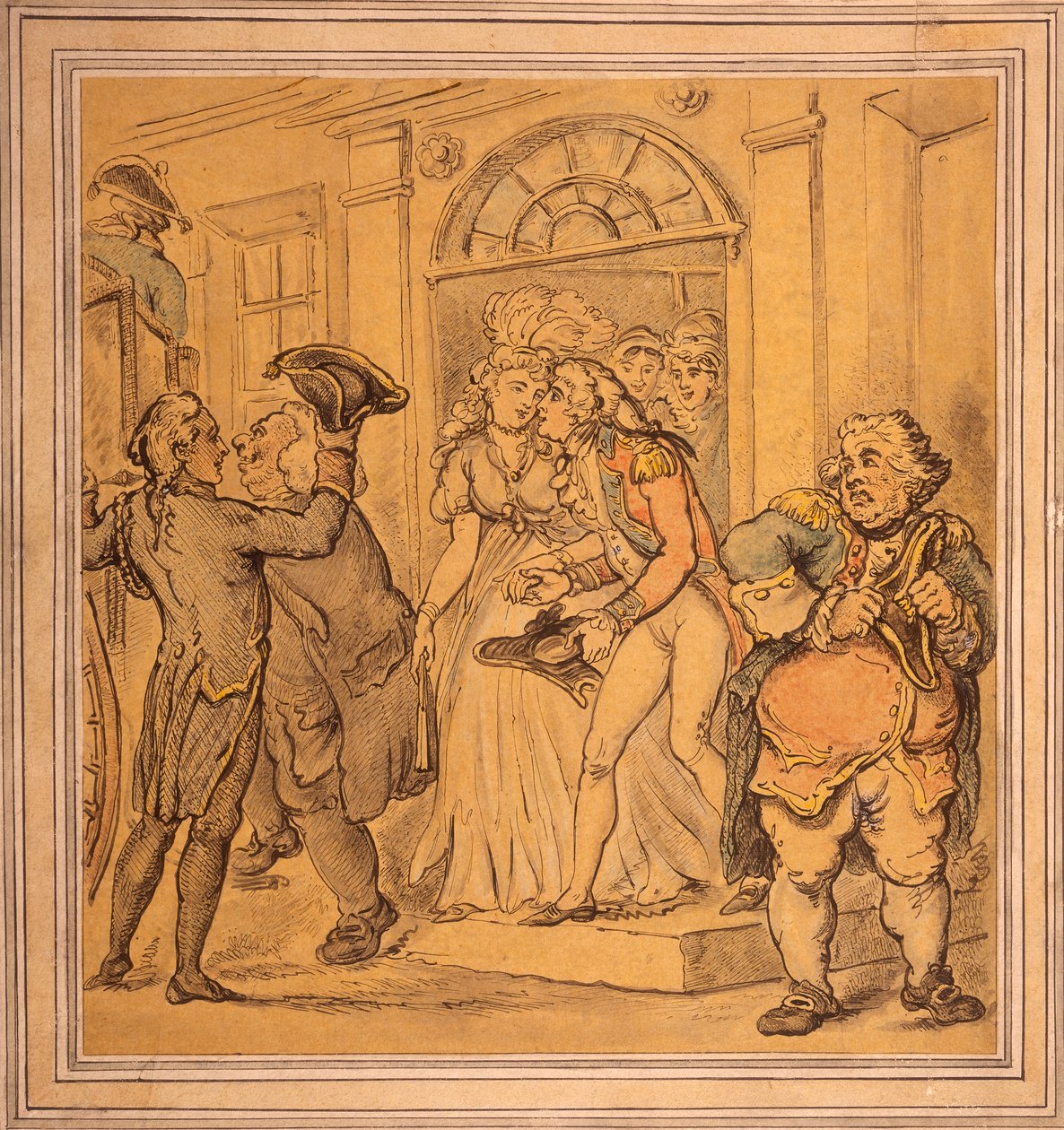 Saindo depois de uma festa, final do século 18 e início do século 19 de Thomas Rowlandson