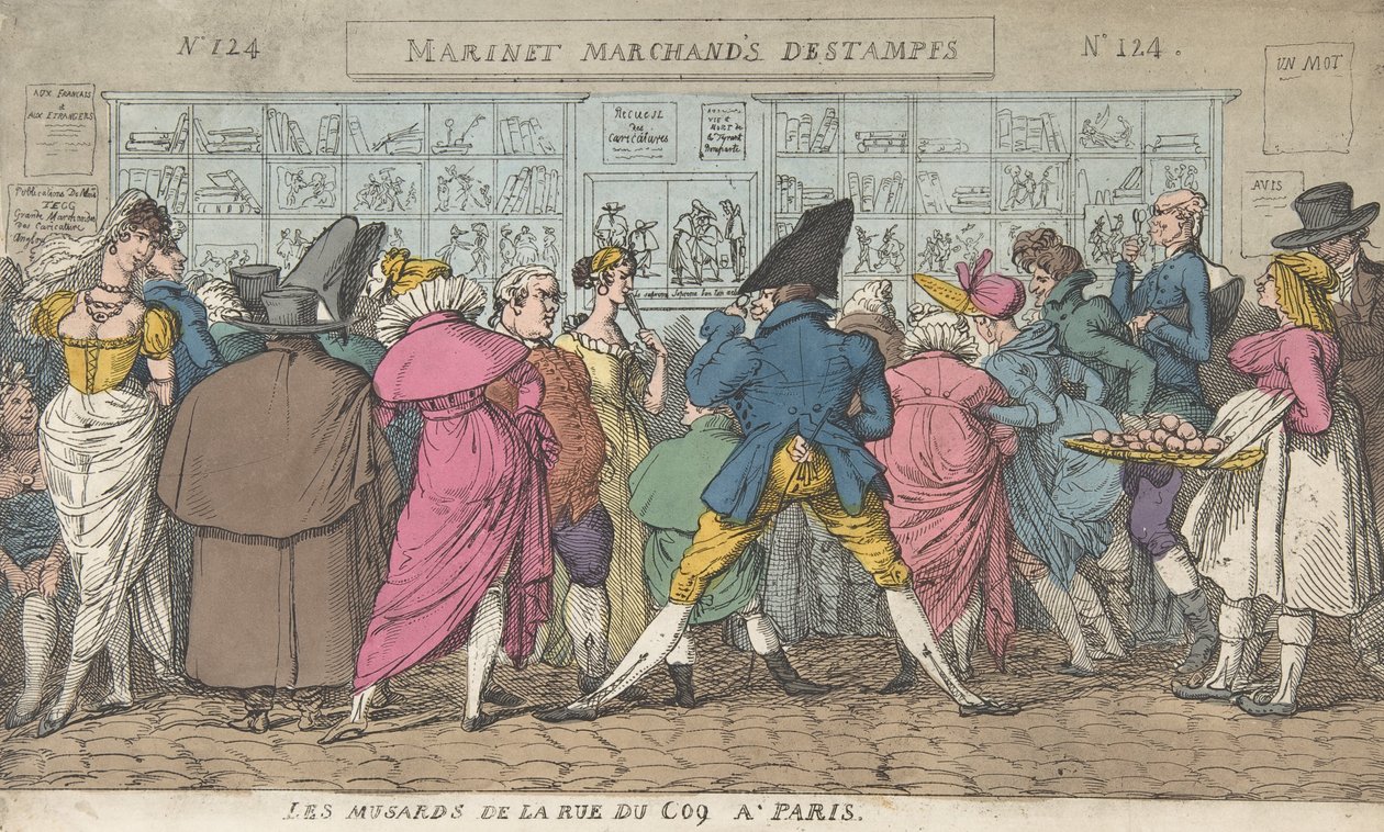 Os Musards da Rue du Coq em Paris Dawdlers da Rue Coq, Paris, ca. 1810., c. 1810. de Thomas Rowlandson