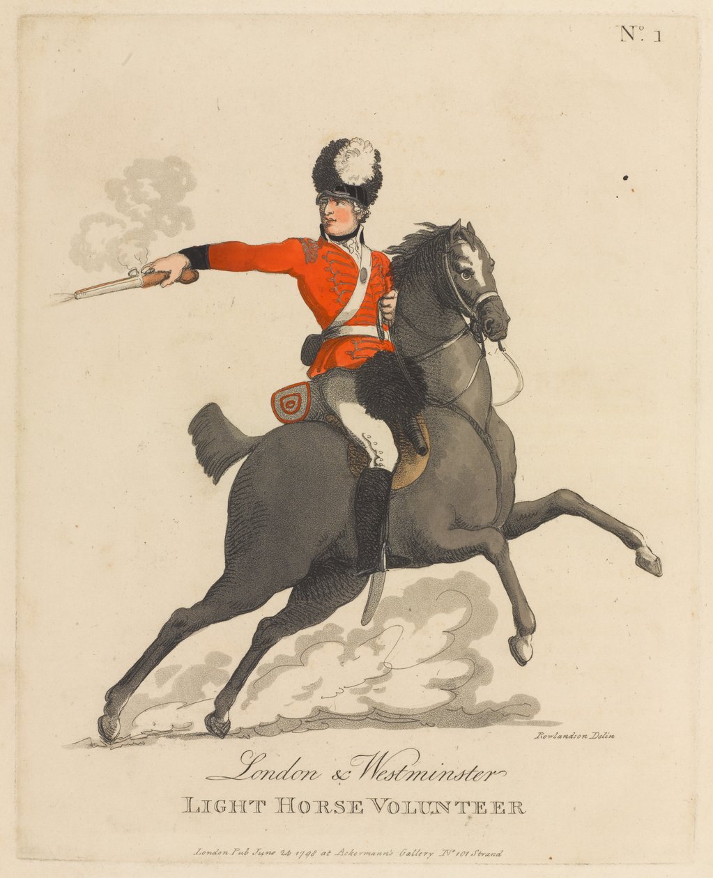 Voluntário de Light Horse em Londres e Westminster de Thomas Rowlandson